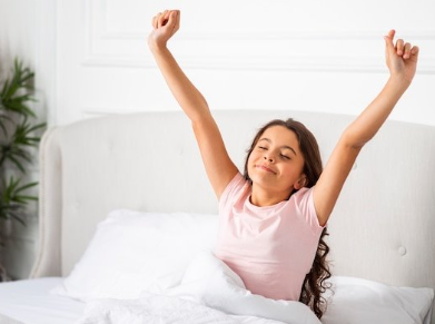 Girl waking up