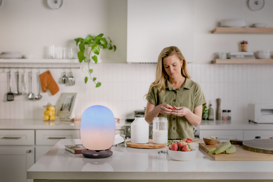 Woman in the kitchen, healthy light