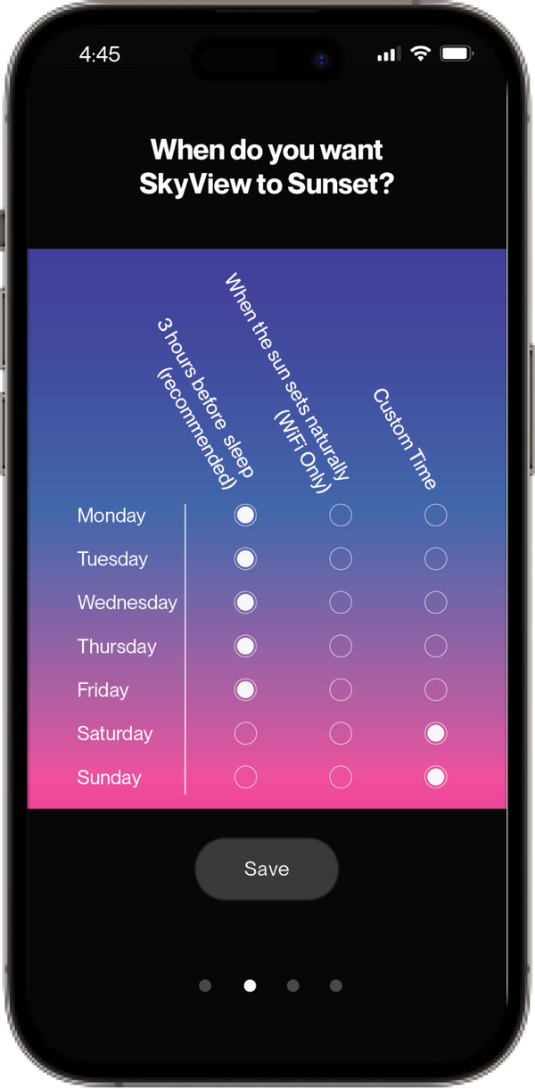 Different modes, skyview app